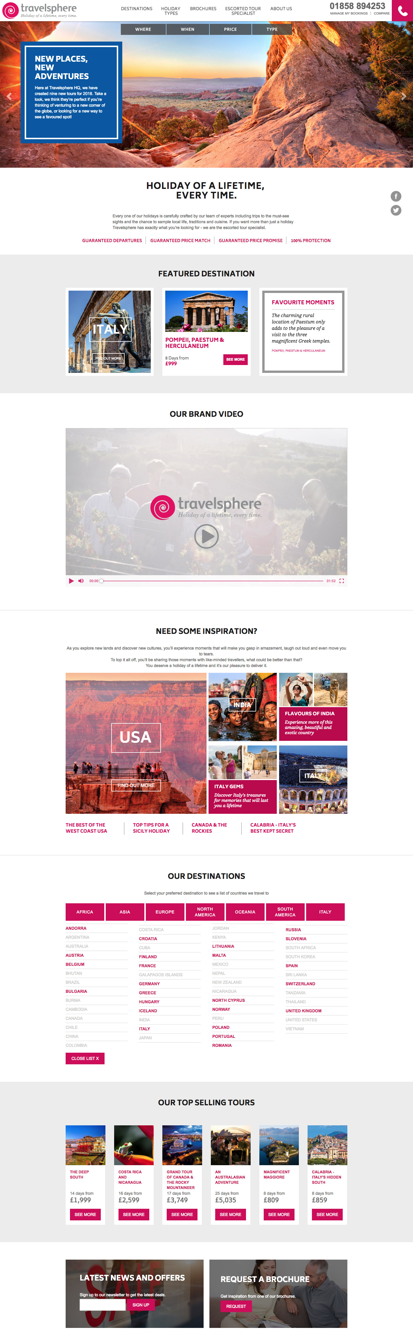 Travelsphere Re-brand Website build