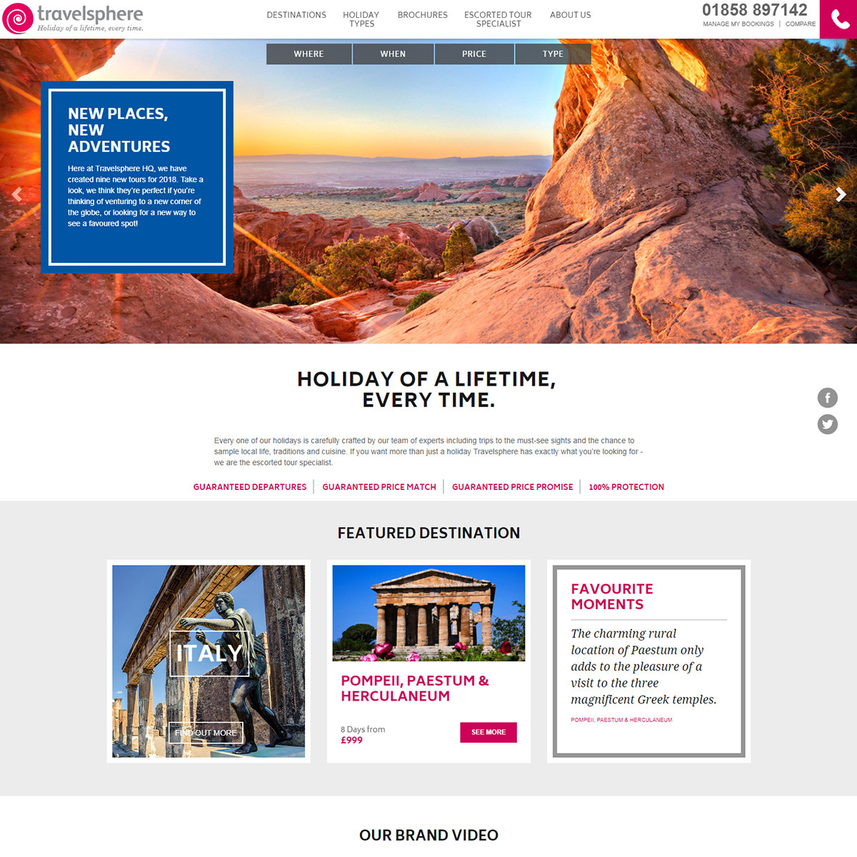 Travelsphere website re-brand